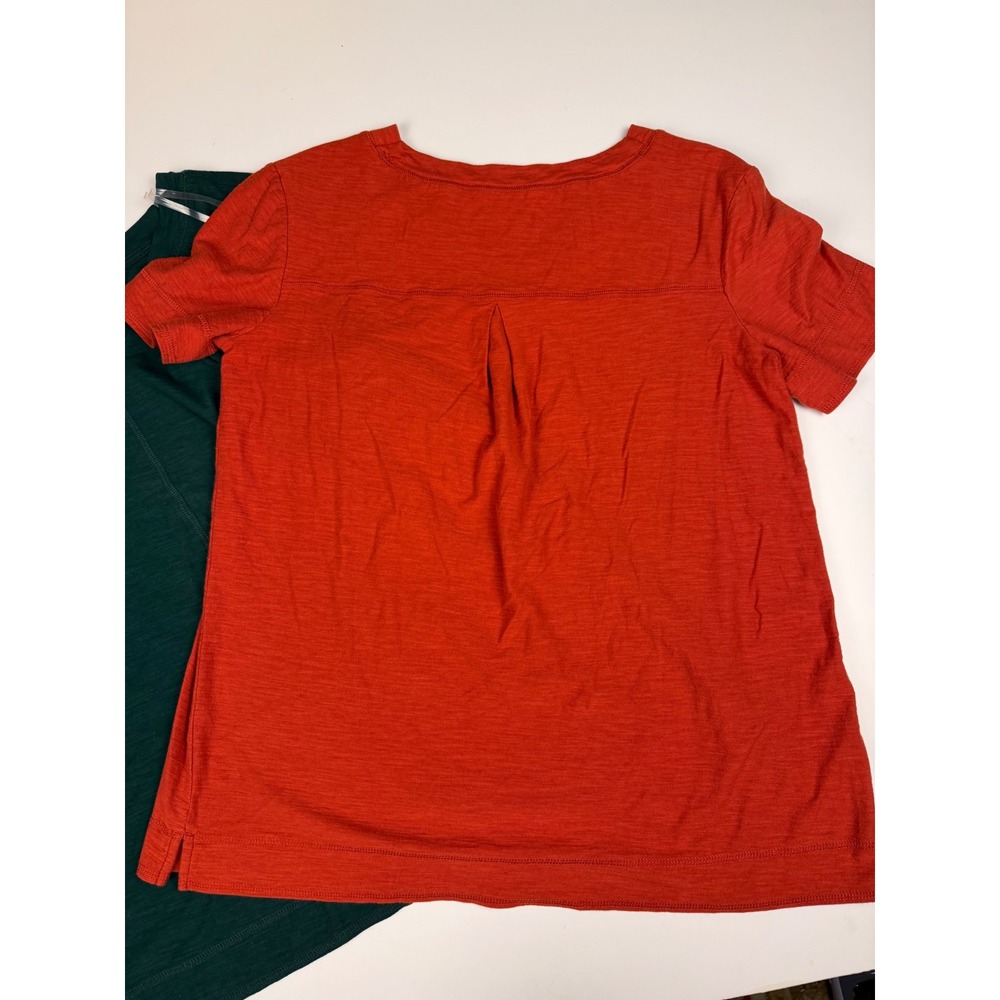 Westbound Womens V-Neck T-Shirt Lot of 2 Green Orange Cotton Modal Slub Medium - Picture 7 of 16